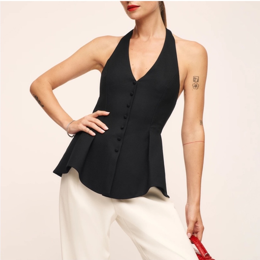 Reformation Auli Halter Top Black - Picture 4 of 9